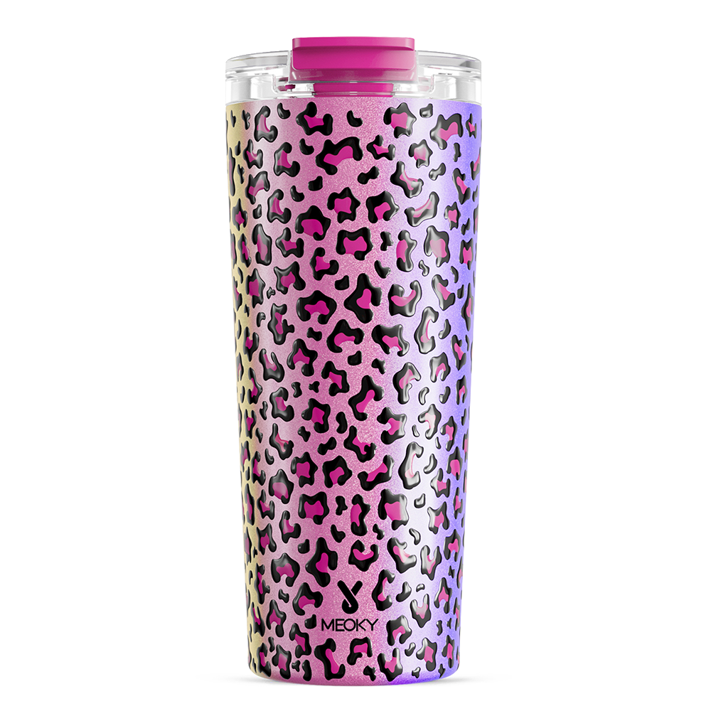 Meoky 24oz Cold Cup With 2-in-1 Lid Animal Print Collection