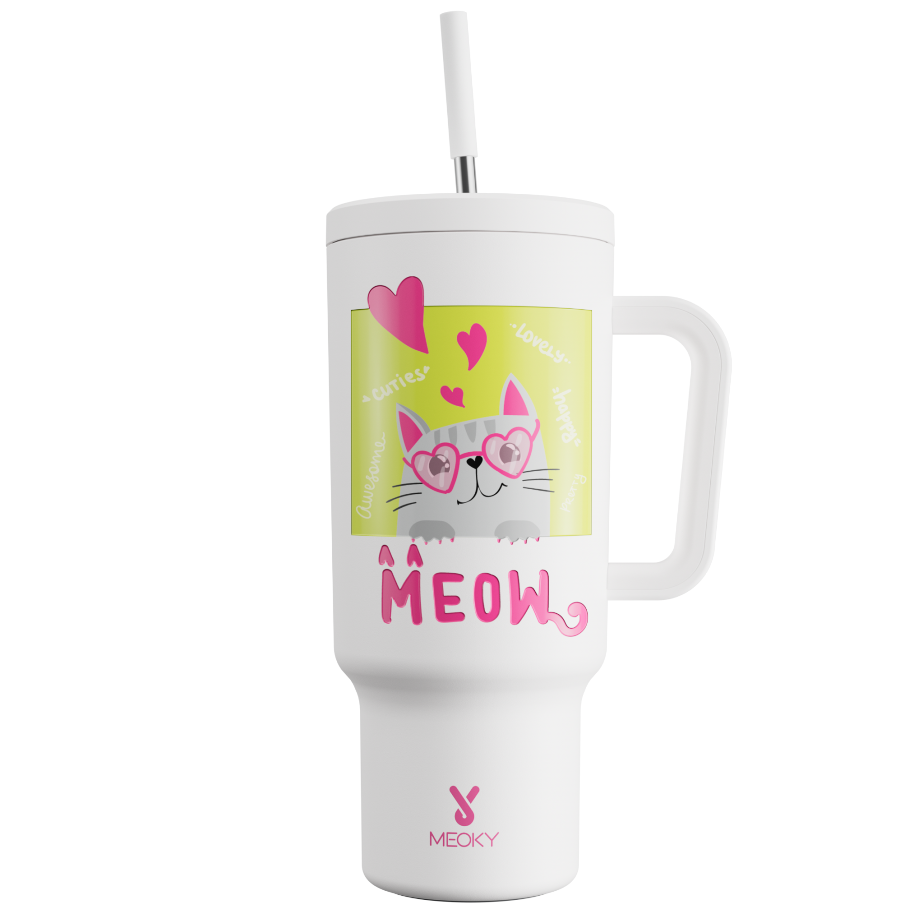 40oz Tumbler With Straw Cat Collection-MEOWKY