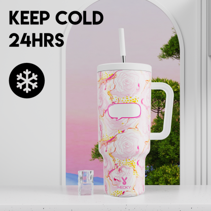 Rose - Customized 40oz Tumbler With Straw - The perfect gift for Loved ones, relatives, friends !