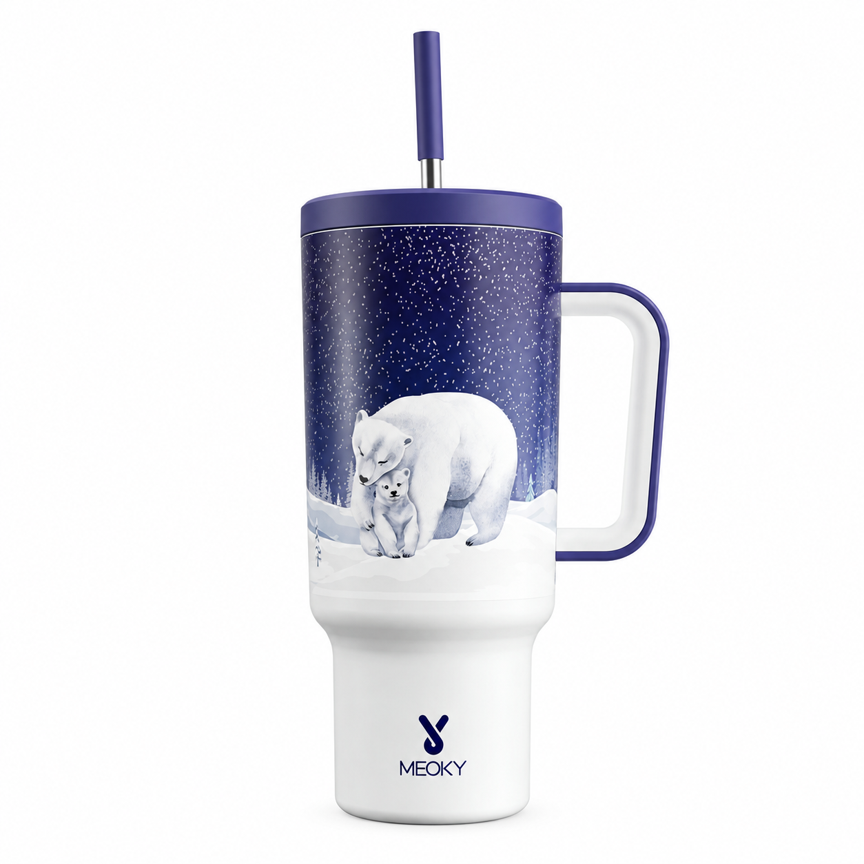 MEOKY 40oz Arctic Polar Bear Tumbler