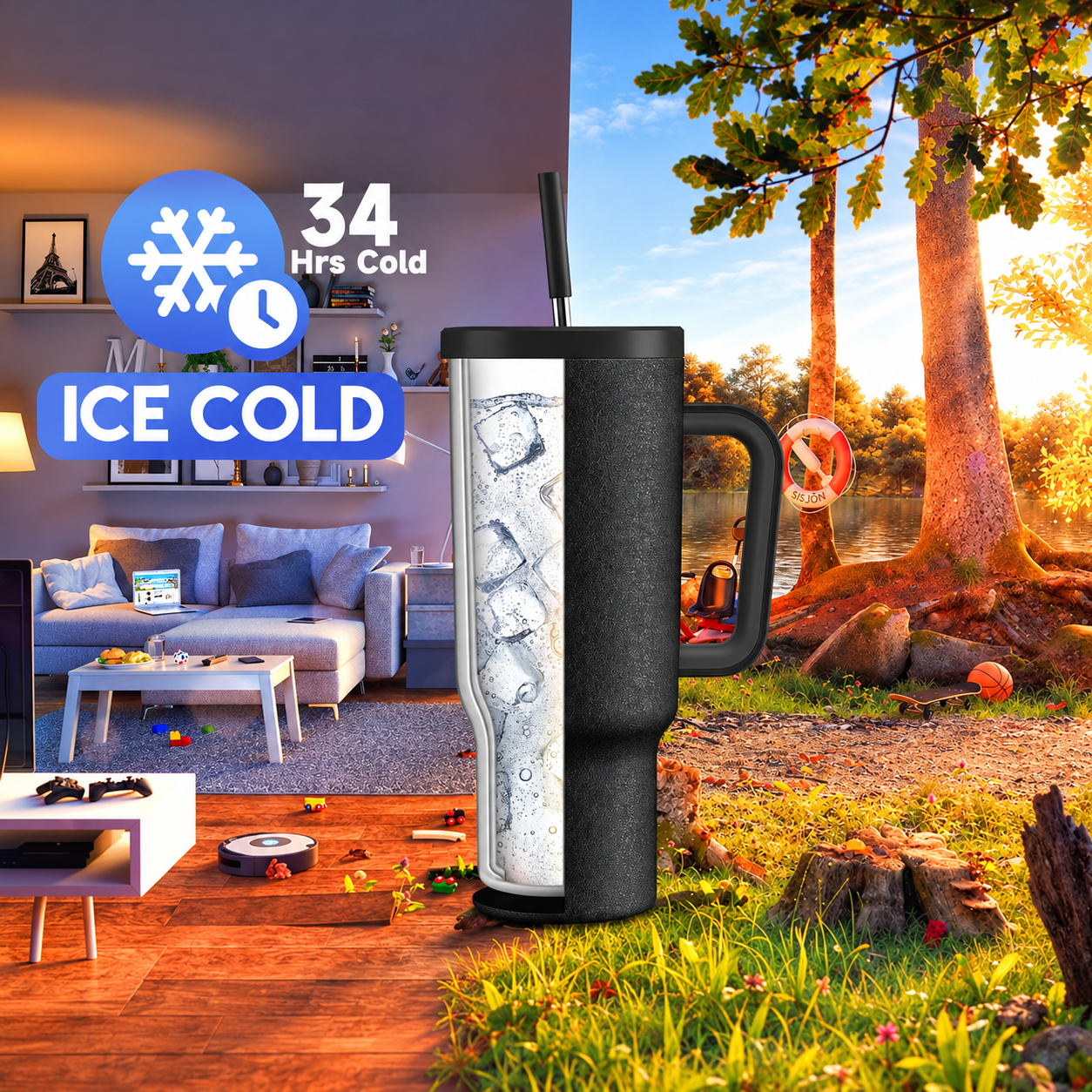 Meoky 40oz Night & Romance Insulated Tumbler Set
