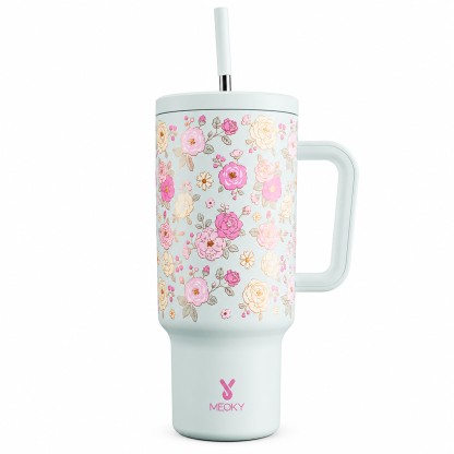 MEOKY 40oz Sunlight-Activated Color-Changing Floral Tumbler