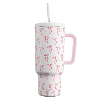40oz Tumbler With Straw Bow Tie-Sweet Knot