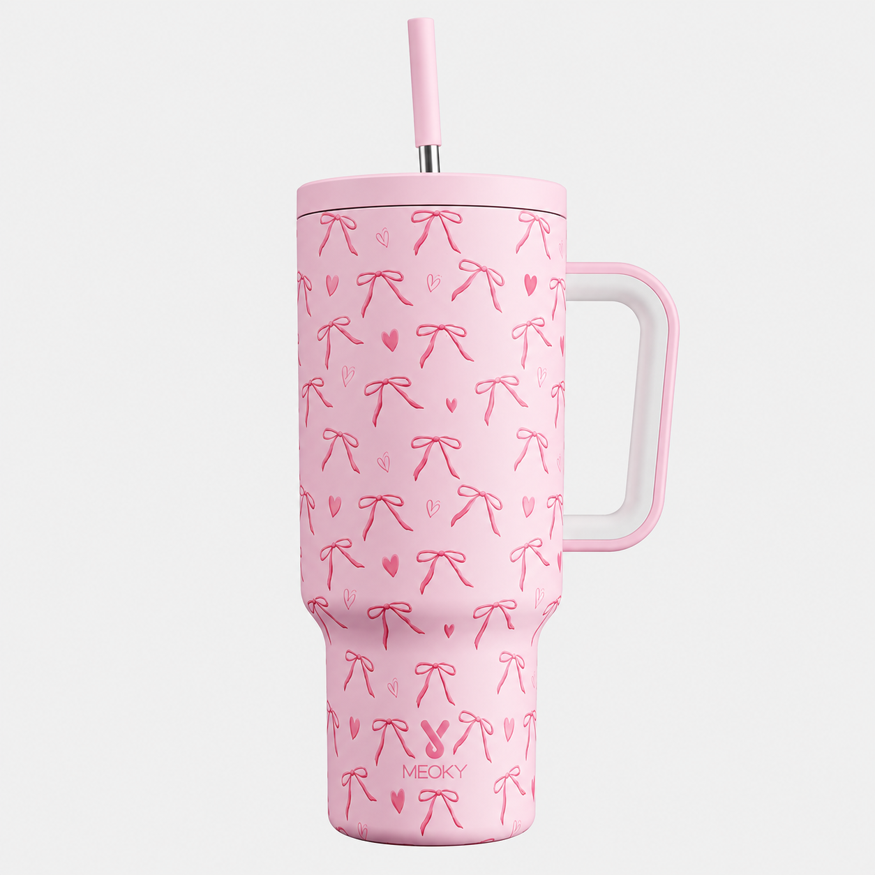 MEOKY 40oz Stainless Steel Insulated Tumbler with Handle and Straw