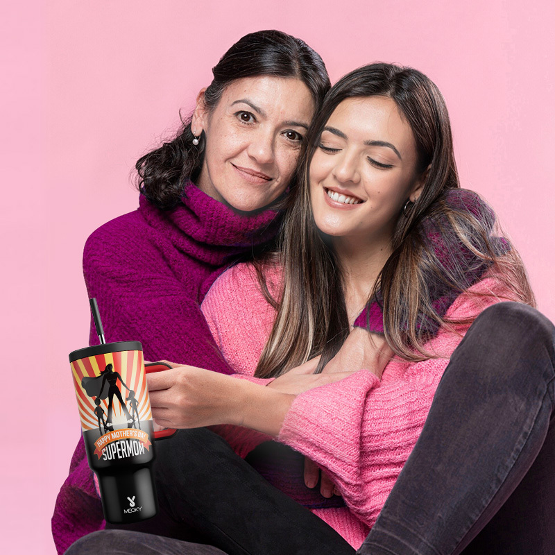 40oz Tumbler With Straw Mother's Day Collection-Black Mother's Day