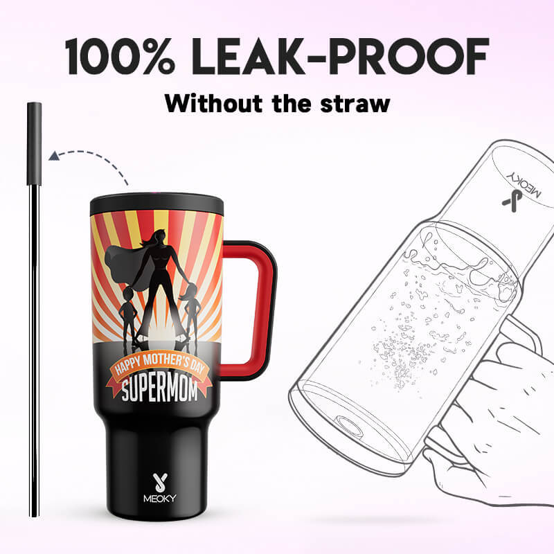40oz Tumbler With Straw Mother's Day Collection-Black Mother's Day