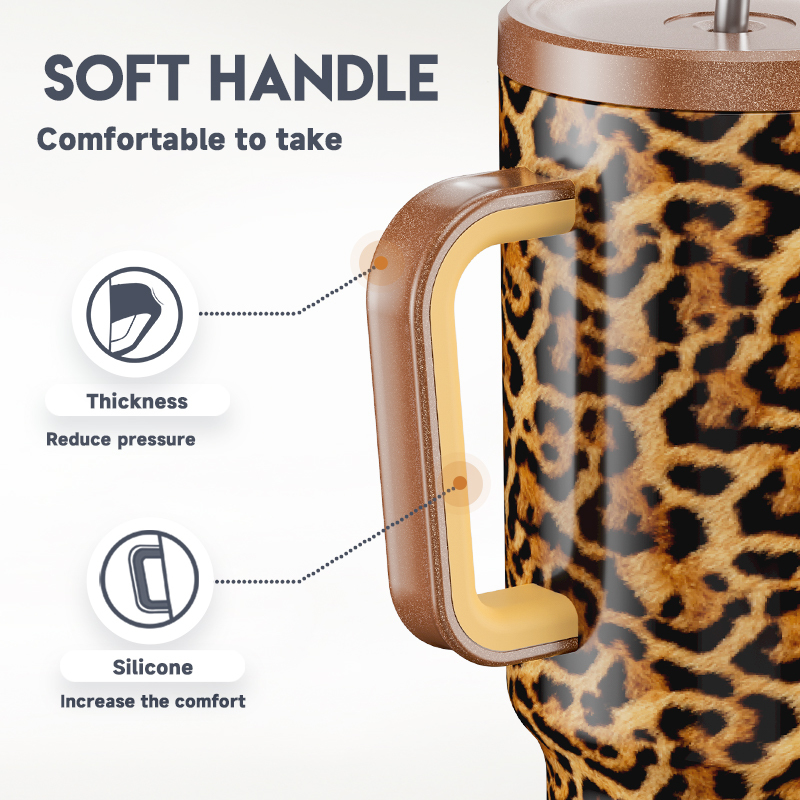 40oz Tumbler With Straw Animal Print Collection-Sand Serpent