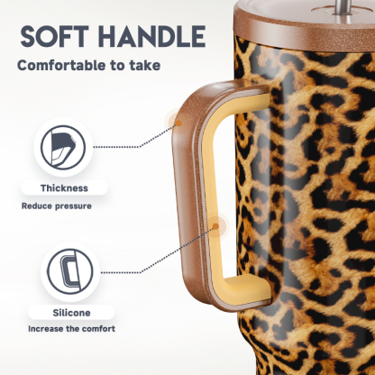 40oz Tumbler With Straw Animal Print Collection-Sand Serpent