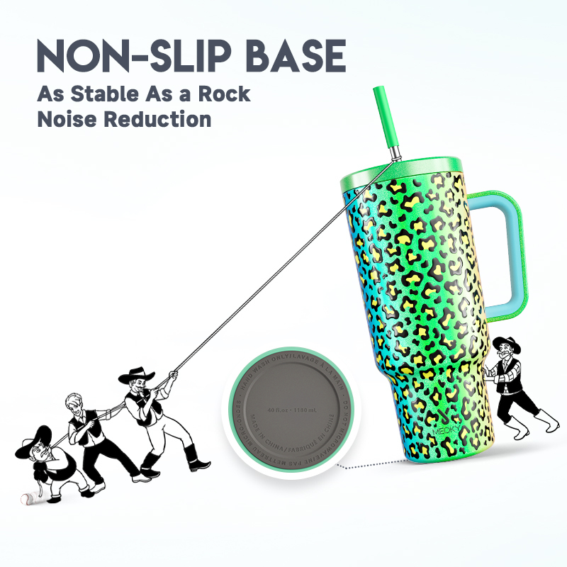40oz Tumbler With Straw Animal Print Collection-Jungle Leopard