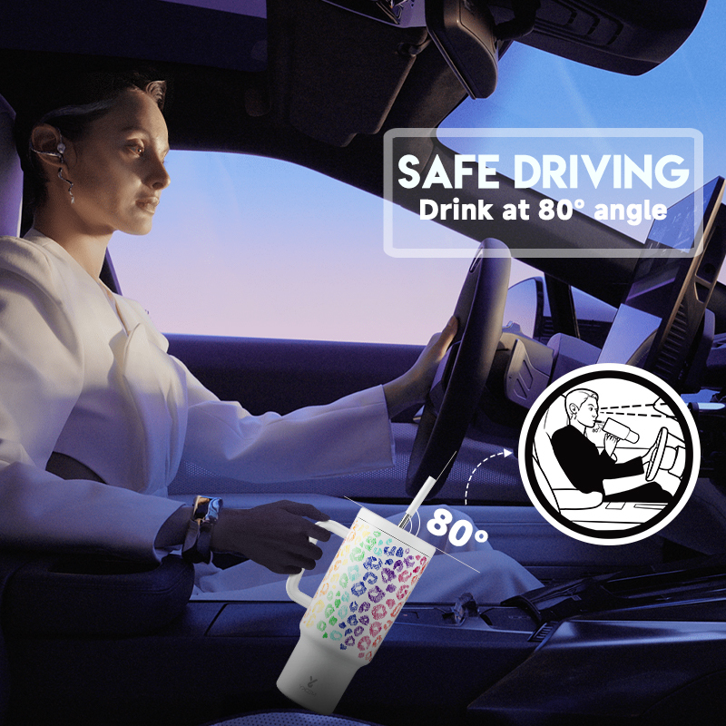 40oz Tumbler With Straw Animal Print Collection-Color kiss