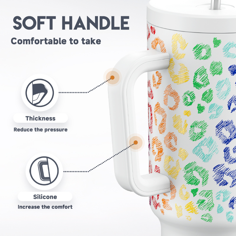 40oz Tumbler With Straw Animal Print Collection-Color kiss