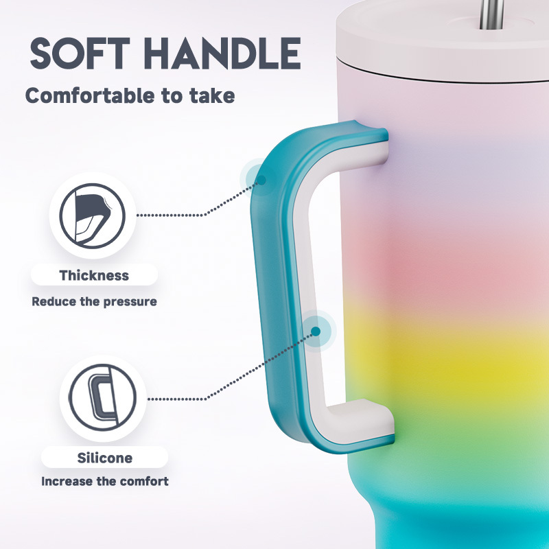 40oz Tumbler With Straw Gradient Collection-Cotton Candy