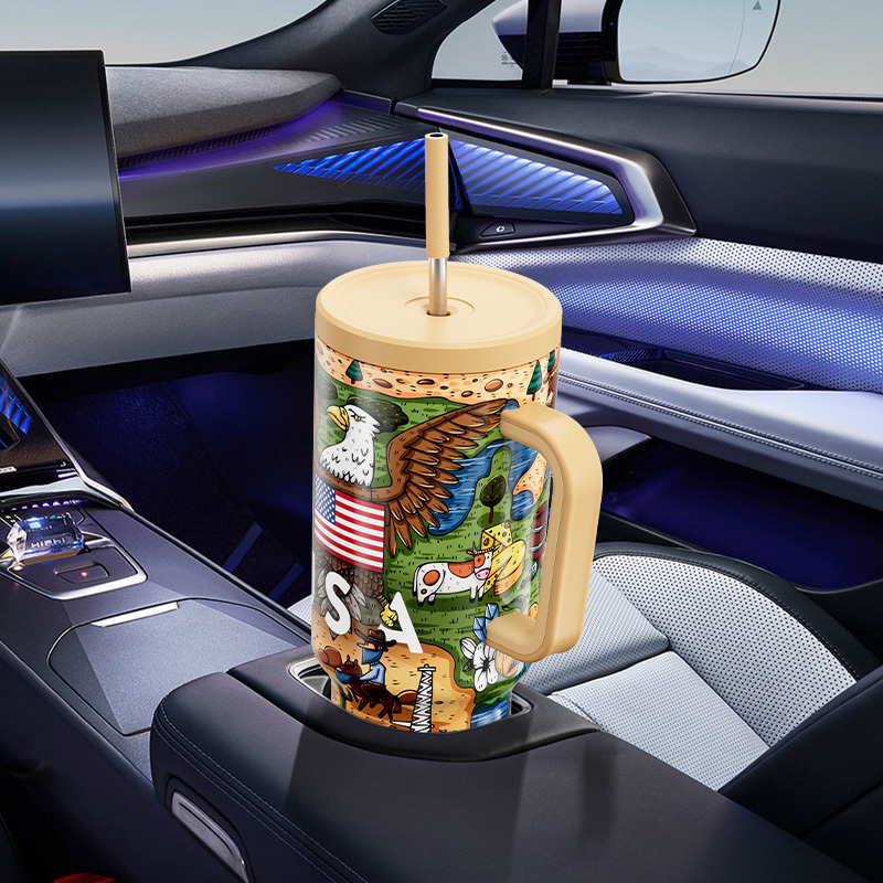 40oz Tumbler With Straw Memorial Day Collection-Eagle