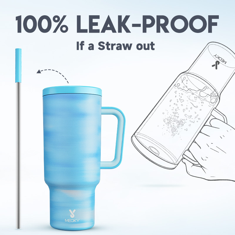 40oz Tumbler With Straw Gradient Collection-Ethereal Cloud blue