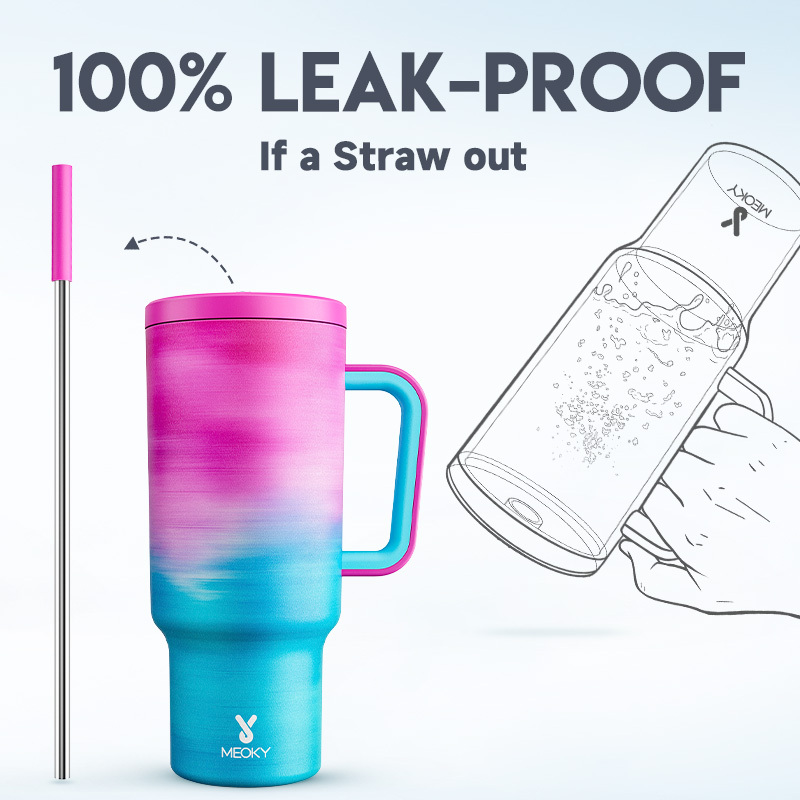 40oz Tumbler With Straw Gradient Collection-Ethereal Cloud pink