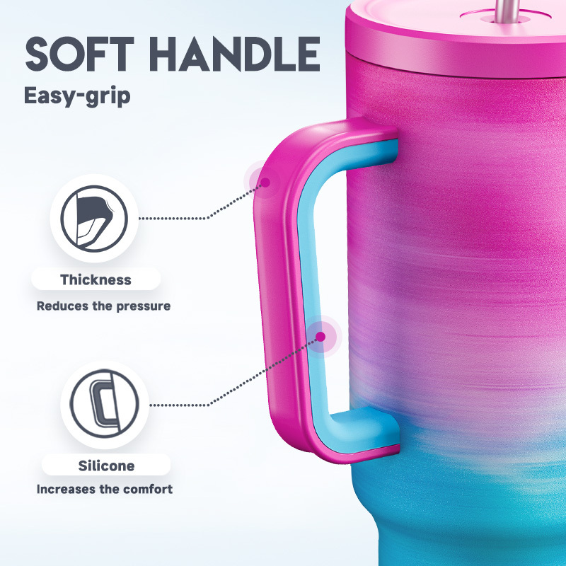 40oz Tumbler With Straw Gradient Collection-Ethereal Cloud pink