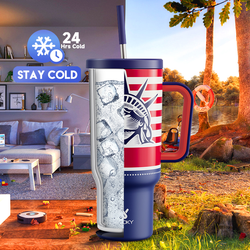 40oz Tumbler With Straw Memorial Day Collection-Liberty
