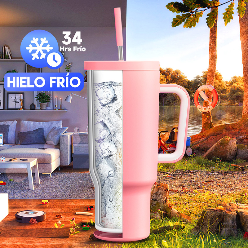 40oz Tumbler With Straw Pure Collection-Light Pink