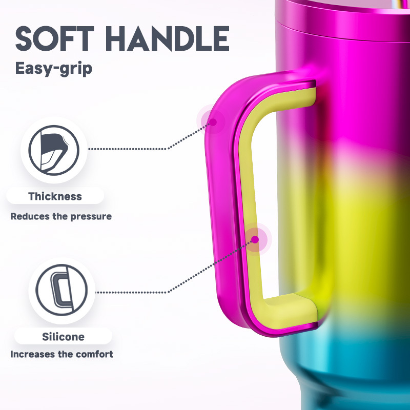 40oz Tumbler With Straw Mirrors Collection-Rainbow