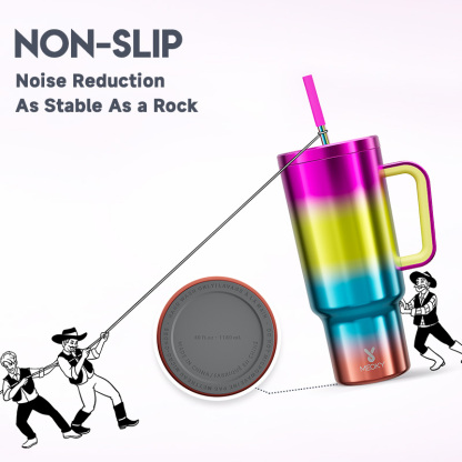 40oz Tumbler With Straw Mirrors Collection-Rainbow