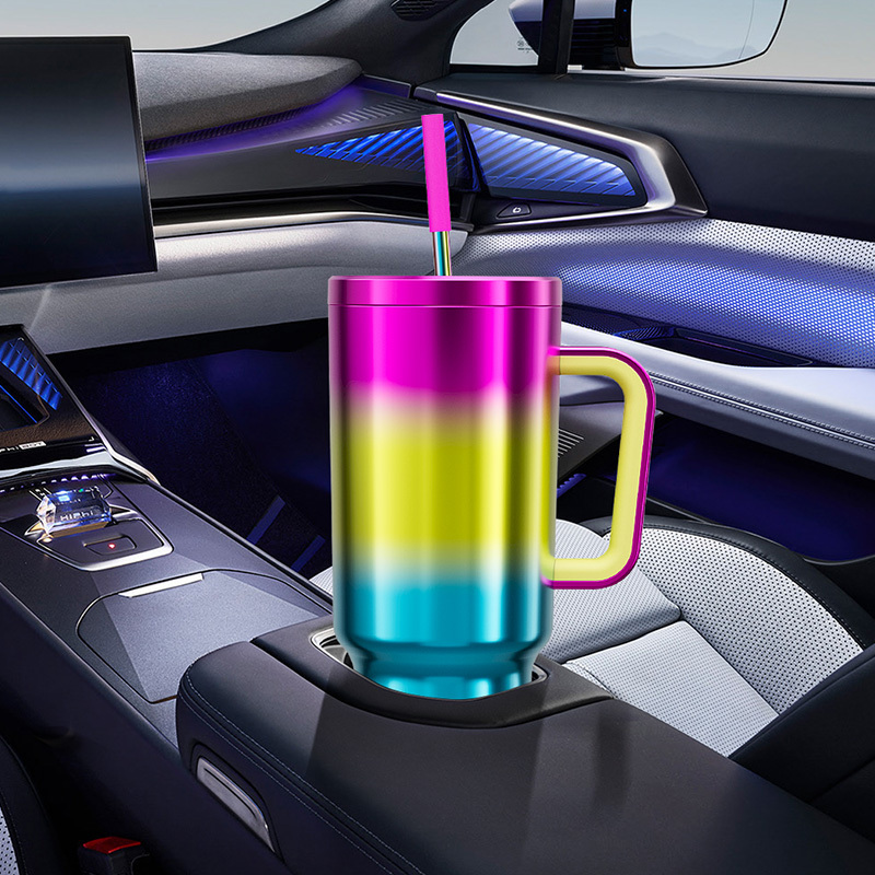 40oz Tumbler With Straw Mirrors Collection-Rainbow