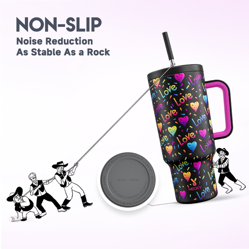 40oz Tumbler With Straw Rainbow Heart Collection-Color Heart