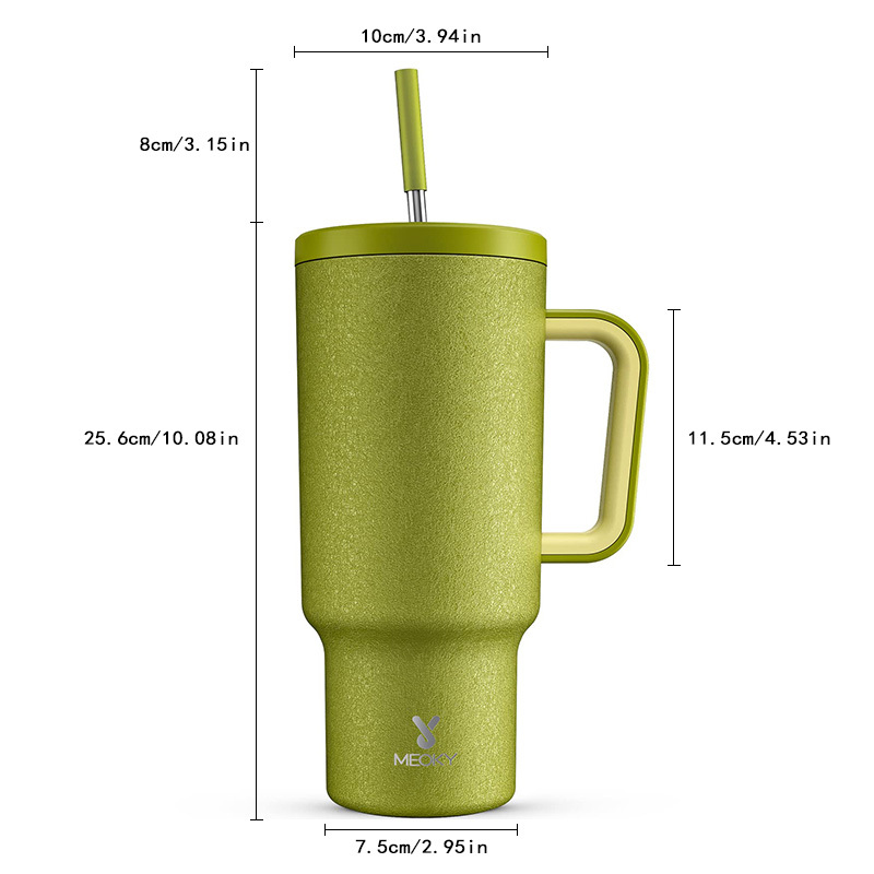 40oz Tumbler With Straw Pure Collection-Olive Green