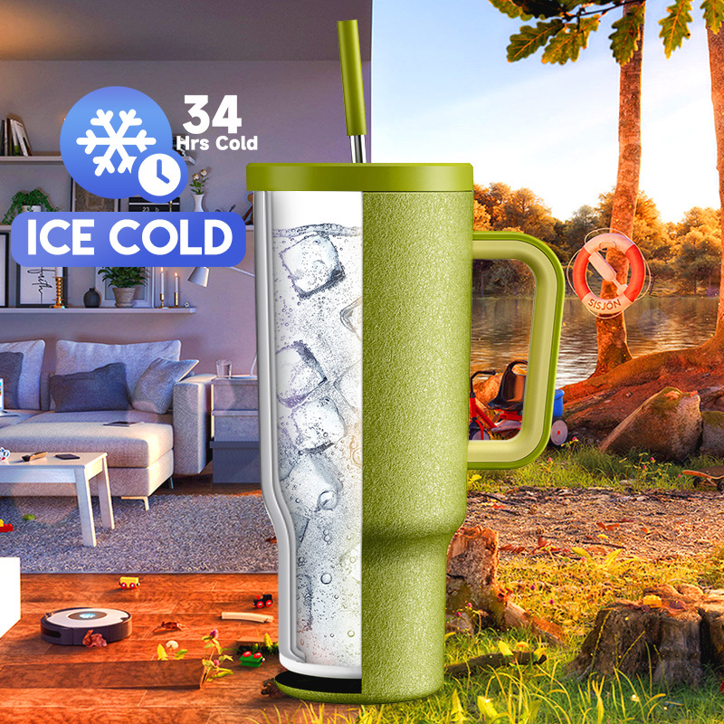 40oz Tumbler With Straw Pure Collection-Olive Green