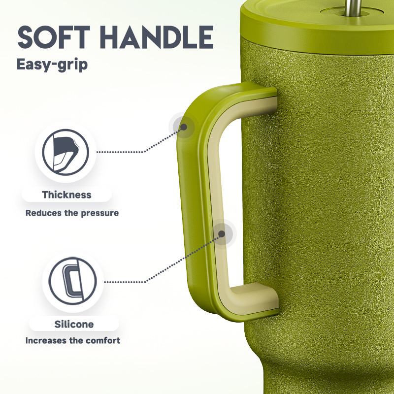 40oz Tumbler With Straw Pure Collection-Olive Green