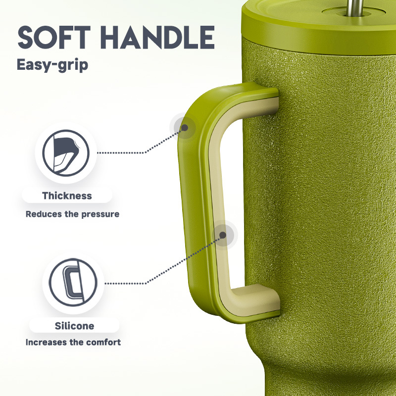 40oz Tumbler With Straw Pure Collection-Olive Green