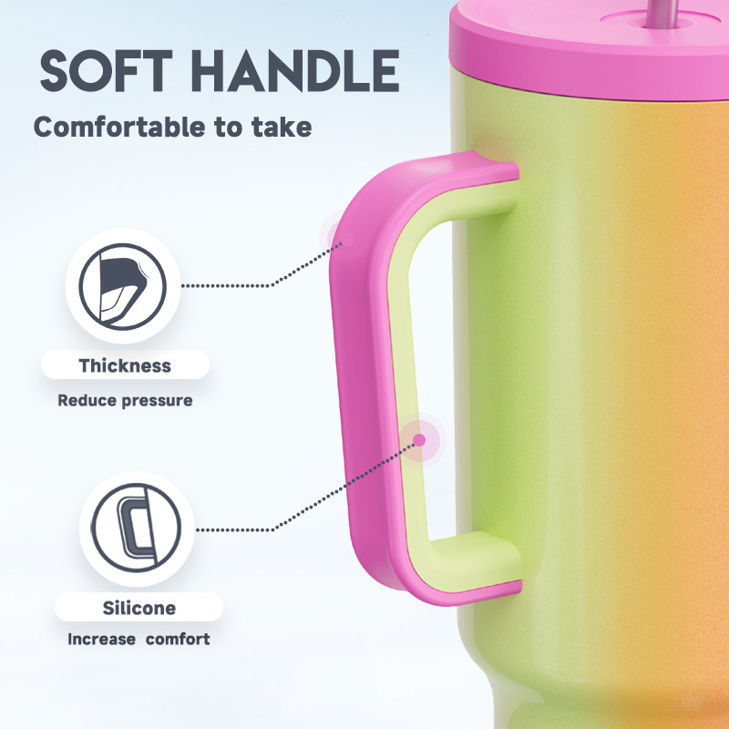 40oz Tumbler With Straw Gradient Collection-Rainbow
