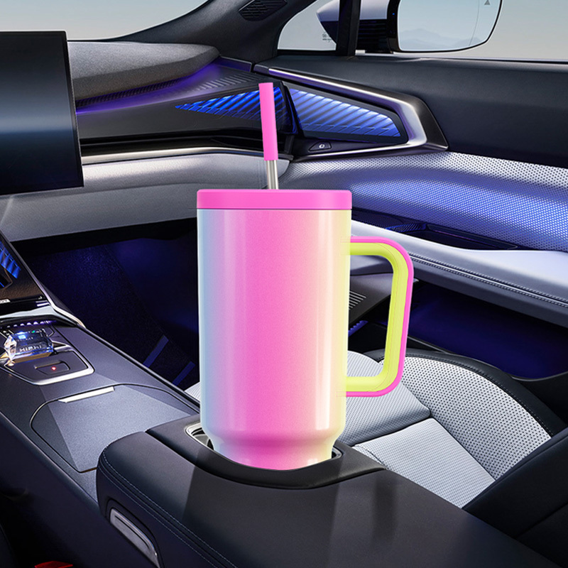 40oz Tumbler With Straw Gradient Collection-Rainbow