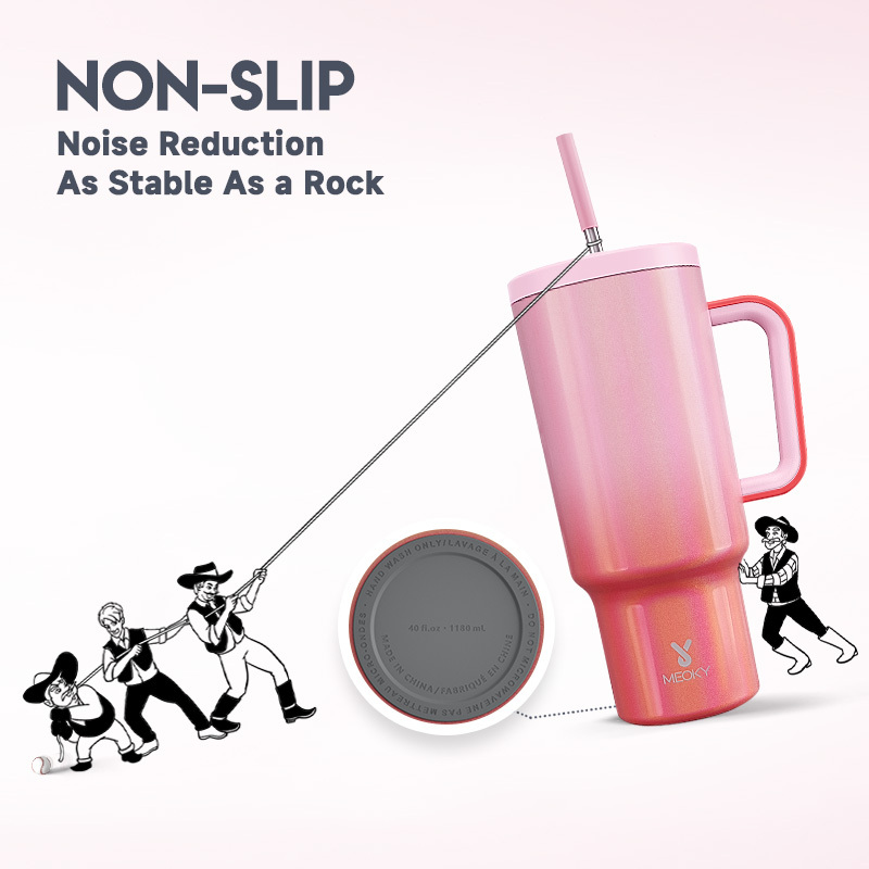 40oz Tumbler With Straw Gradient Collection-red pink