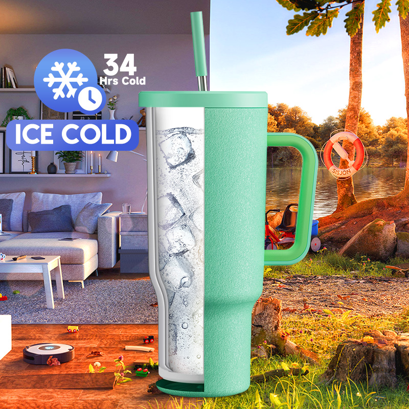 40oz Tumbler With Straw Pure Collection-Sea Green