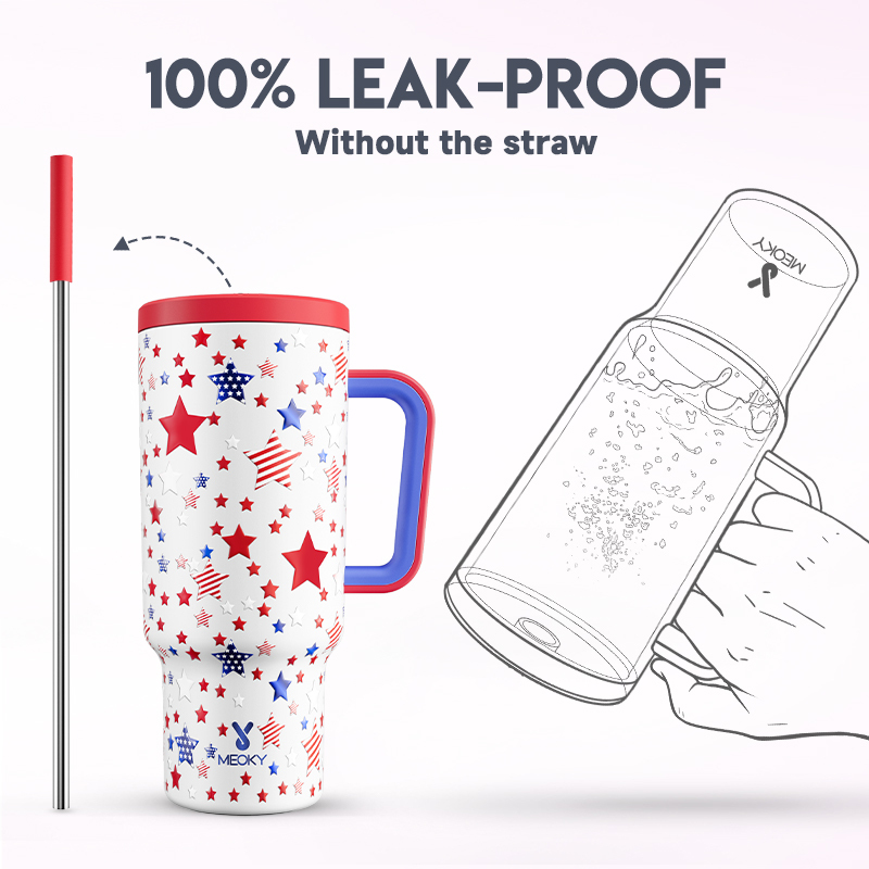 40oz Tumbler With Straw Memorial Day Collection-Stars