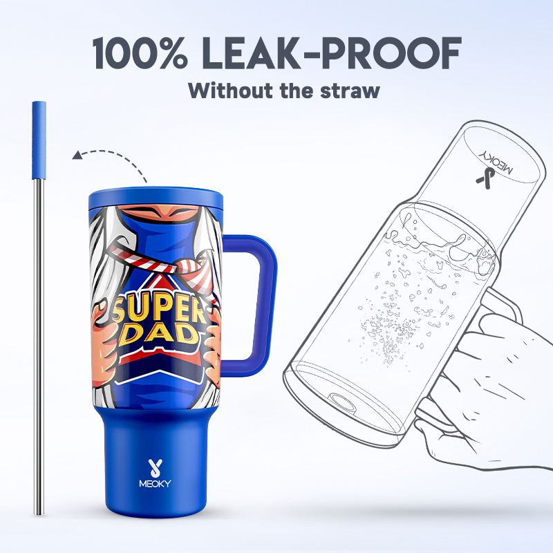 40oz Tumbler With Straw Father's Day Collection-Super Dad