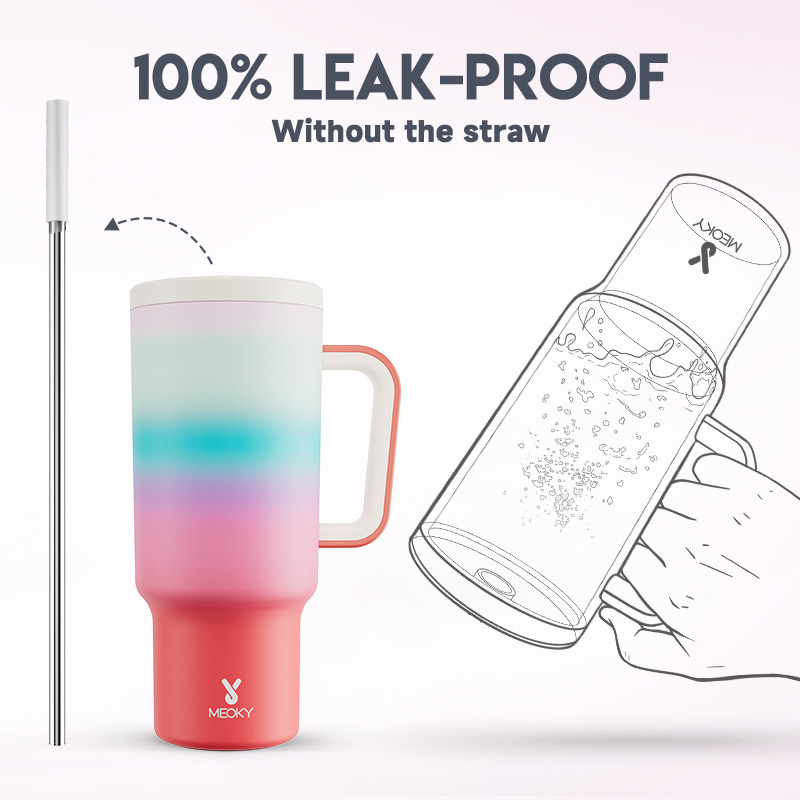 40oz Tumbler With Straw Gradient Collection-Sweet Circle