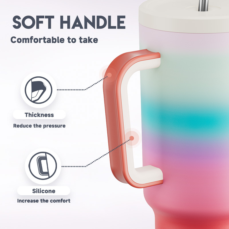 40oz Tumbler With Straw Gradient Collection-Sweet Circle