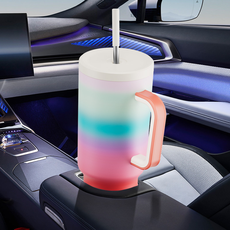 40oz Tumbler With Straw Gradient Collection-Sweet Circle