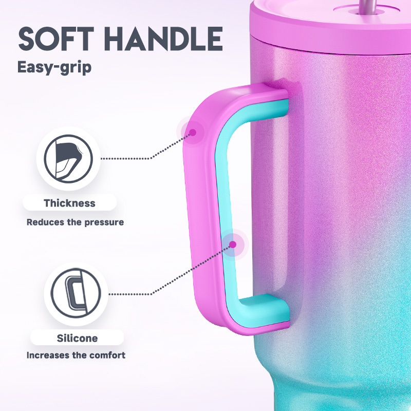 40oz Tumbler With Straw Gradient Collection-Tricolor