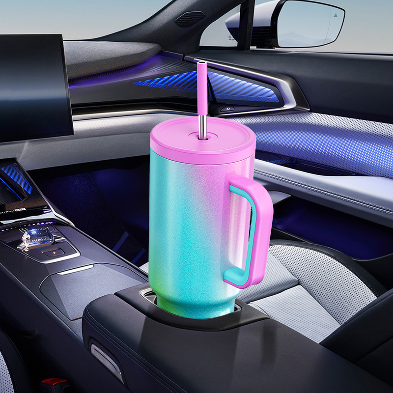 40oz Tumbler With Straw Gradient Collection-Tricolor