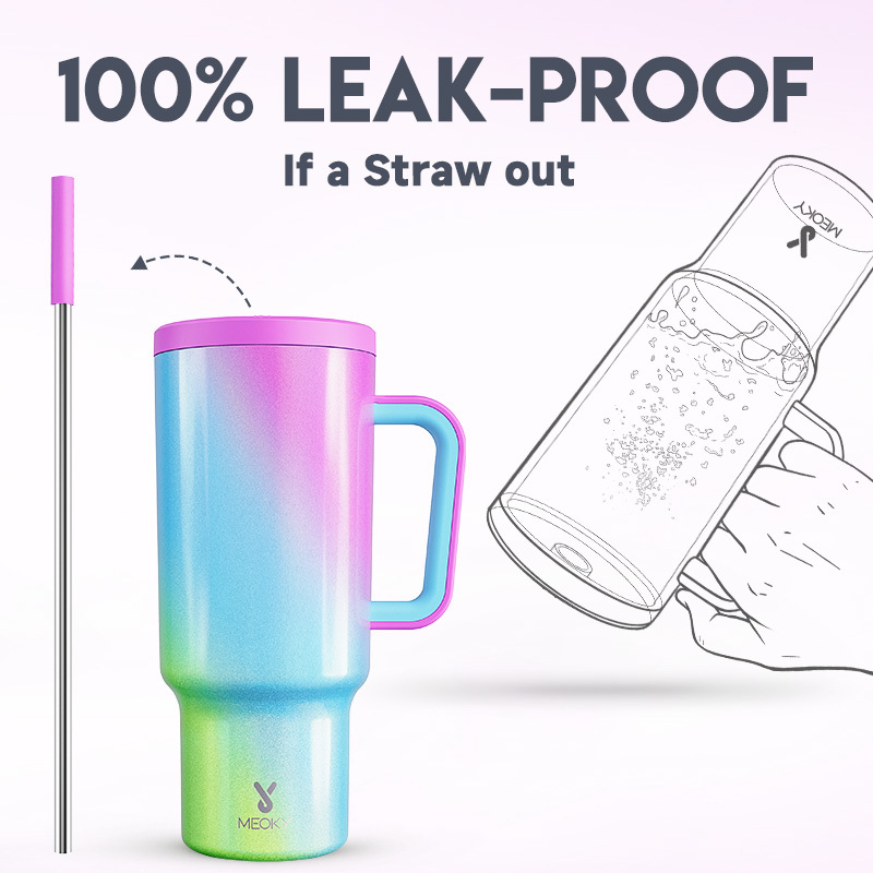 40oz Tumbler With Straw Gradient Collection-Tricolor