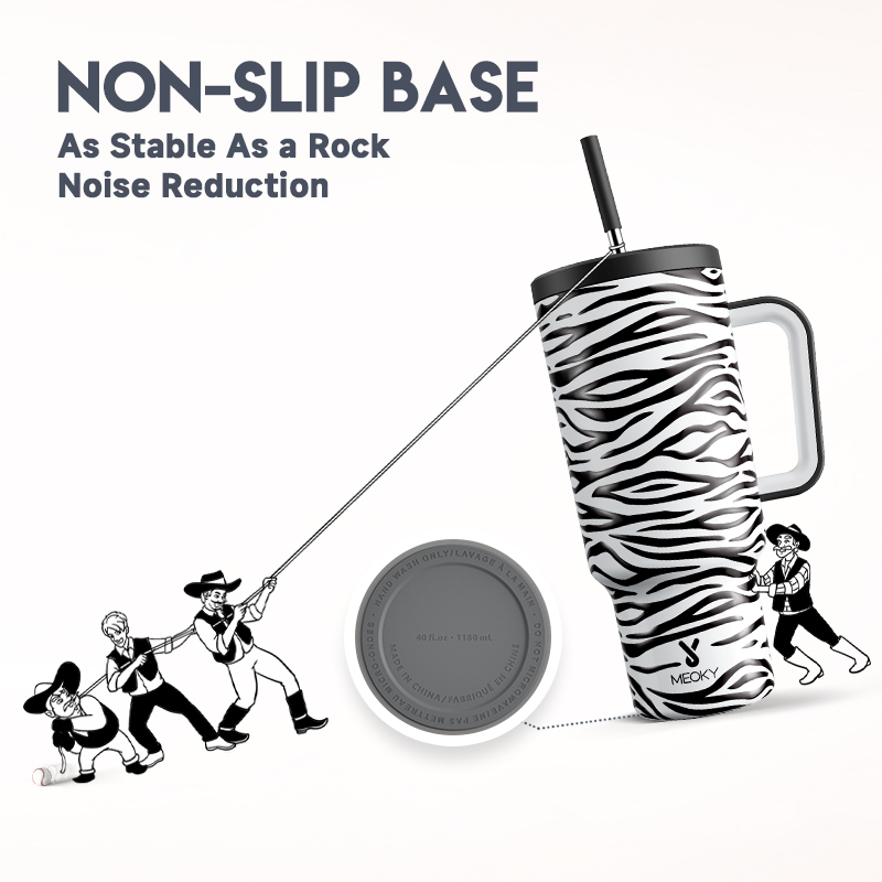40oz Tumbler With Straw Animal Print Collection-Zebra