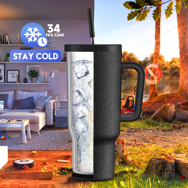 40oz Tumbler With Straw Pure Collection-Black