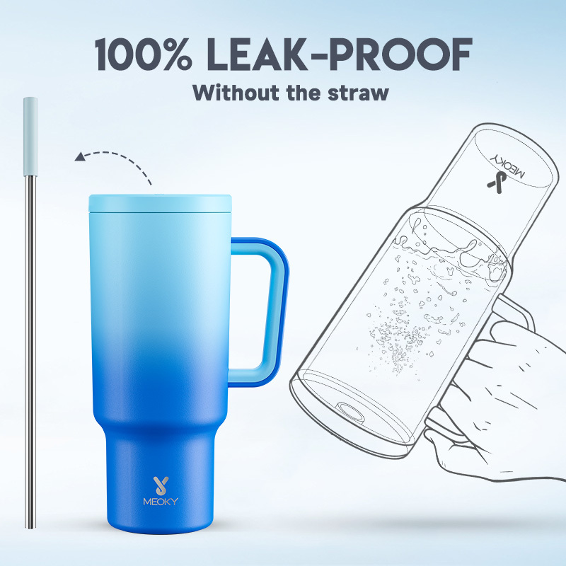 40oz Tumbler With Straw Gradient Collection-blue sky
