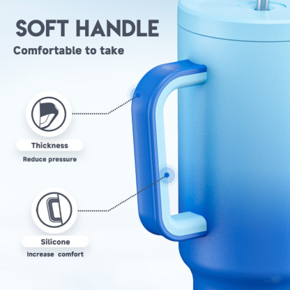 40oz Tumbler With Straw Gradient Collection-blue sky