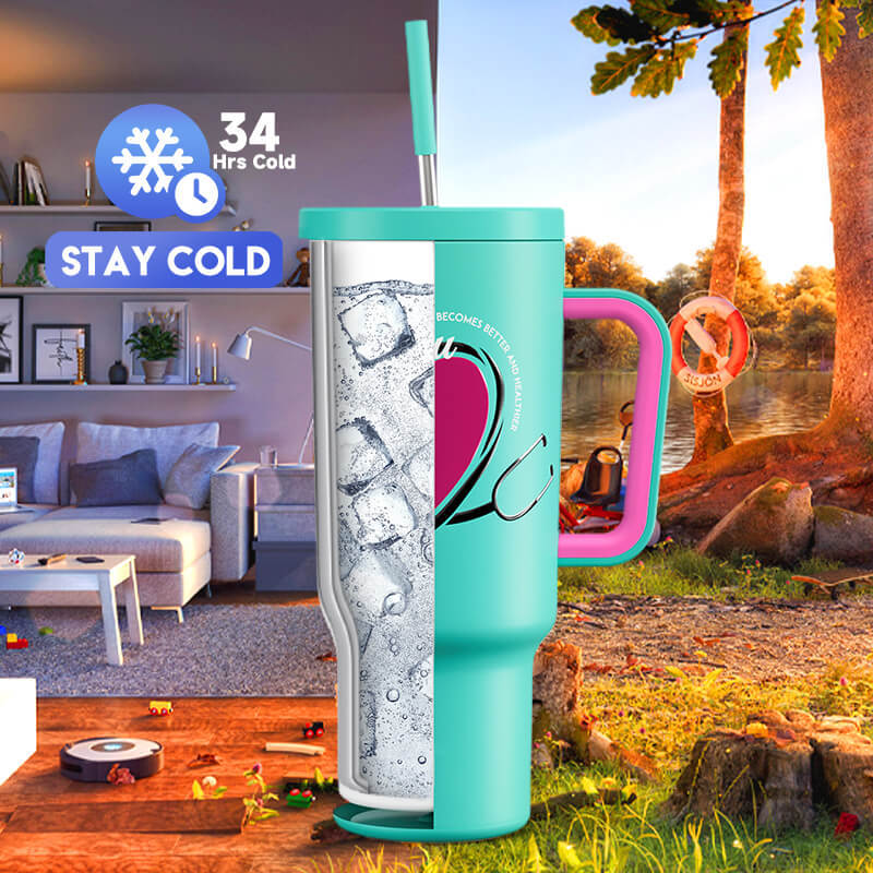 40oz Tumbler With Straw Nurses Day Collection-Caring Hearts