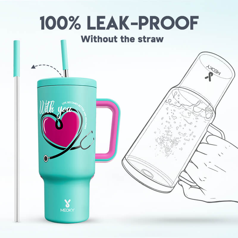 40oz Tumbler With Straw Nurses Day Collection-Caring Hearts
