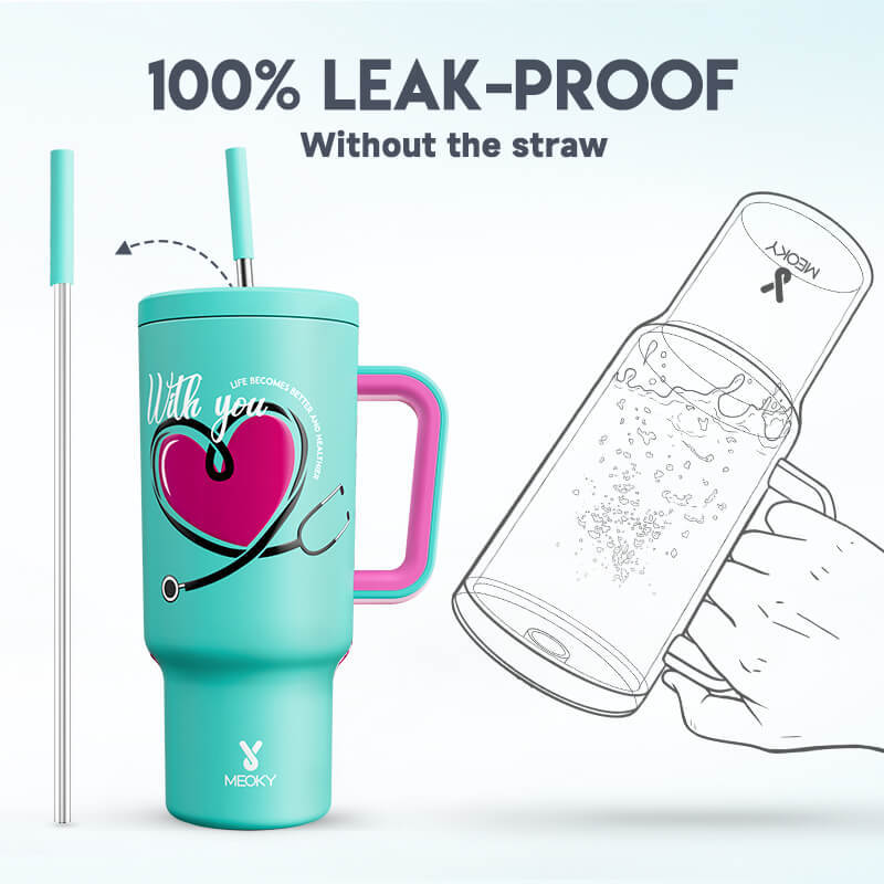40oz Tumbler With Straw Nurses Day Collection-Caring Hearts