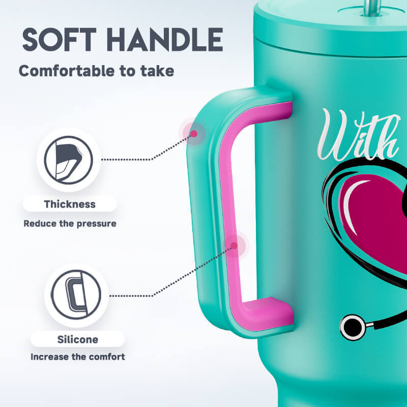40oz Tumbler With Straw Nurses Day Collection-Caring Hearts